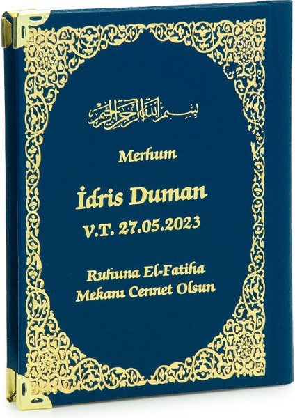 50 Adet Isim Baskılı Ayet-El Kürsi Desenli Yaldızlı Deri Ciltli Çanta Boy Yasin Kitabı Mevlüt Hediyesi 128 Sayfa Lacivert fiyatları