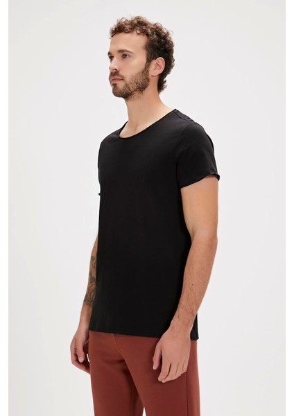 O-Neck T-Shirt Siyah Basic Erkek Tişört