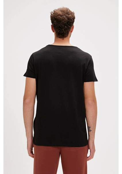 O-Neck T-Shirt Siyah Basic Erkek Tişört