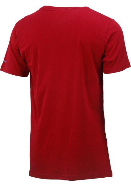 Erkek Bisiklet Yaka Standart Fit Göğüs Baskılı Bordo T-Shirt fırsatları