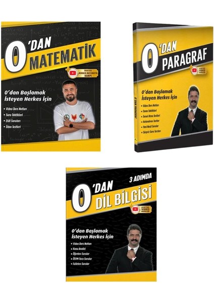 Rehber Matematik 0’dan Matematik - Rüştü Hoca 0’dan Dil Bilgisi - 0’dan Paragraf 3'lü Set