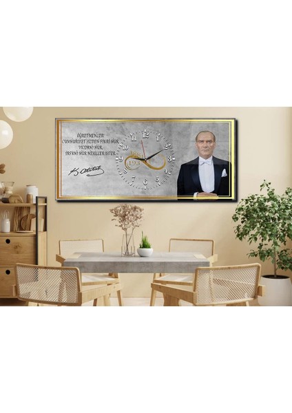 Atatürk Öğretmenler Cumhuriyet Sizden Fikri Hür Vicdanı Hür Irfanı Hür Nesiller Ister Cam Tablo 031 YSOV031 fırsatları