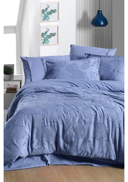 Prado Mavi King Size (Battal Boy) %100 Pamuk Mood Comfort Nevresim Takımı