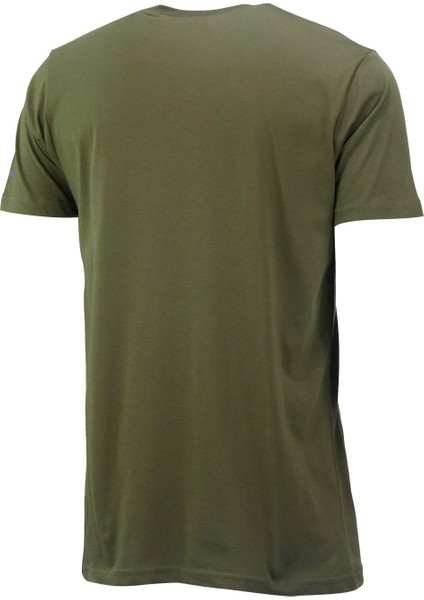 Erkek Bisiklet Yaka Standart Fit Göğüs Baskılı Haki T-Shirt fırsatları