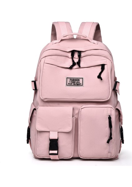 Sırt Çantası Unisex Büyük Kapasiteli Öğrenci Sırt Çantası Çok Fonksiyonlu Rahat Basit 15.6 Inç Sırt Çantası (Yurt Dışından)