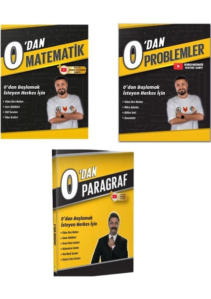 0’dan Problemler - 0’dan Matematik Soru Bankası - Rüştü Hoca 0’dan Paragraf 3'lü Set