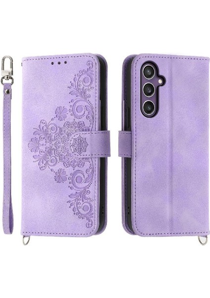 Samsung Galaxy S24 Bileklik Darbeye Dayanıklı Kabartmalı Çoklu Için Flip Case (Yurt Dışından) fiyatları