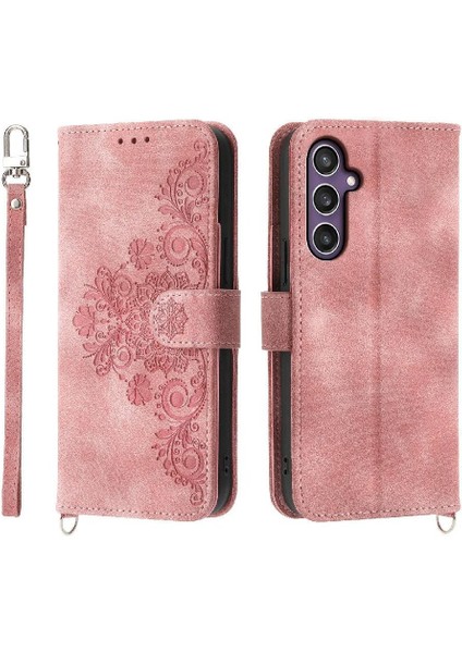 Samsung Galaxy S24 Bileklik Darbeye Dayanıklı Kabartmalı Çoklu Için Flip Case (Yurt Dışından) fiyatları