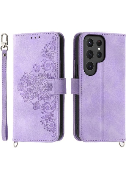 Samsung Galaxy S24 Ultra Kabartmalı Çoklu Kredi Kartı Yuvaları Için Flip Case (Yurt Dışından)