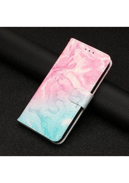 Huawei Y8P Mermer Desen Tam Koruma Manyetik Pu Cüzdan Için Flip Case (Yurt Dışından)