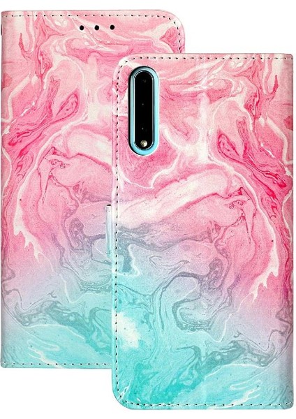 Huawei Y8P Mermer Desen Tam Koruma Manyetik Pu Cüzdan Için Flip Case (Yurt Dışından)