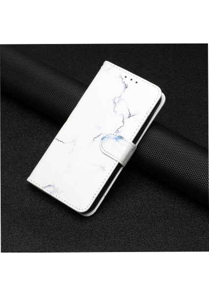 Huawei Y8P Mermer Desen Tam Koruma Manyetik Pu Cüzdan Için Flip Case (Yurt Dışından)