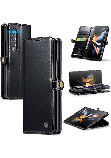 Samsung Galaxy Z Için Flip Case Fold 3 5g Kart Tutucu Retro Cüzdan Kapak (Yurt Dışından)