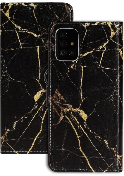 Samsung Galaxy A51 4g Için Flip Case Manyetik Pu Deri Cüzdan Tam Mermer (Yurt Dışından)