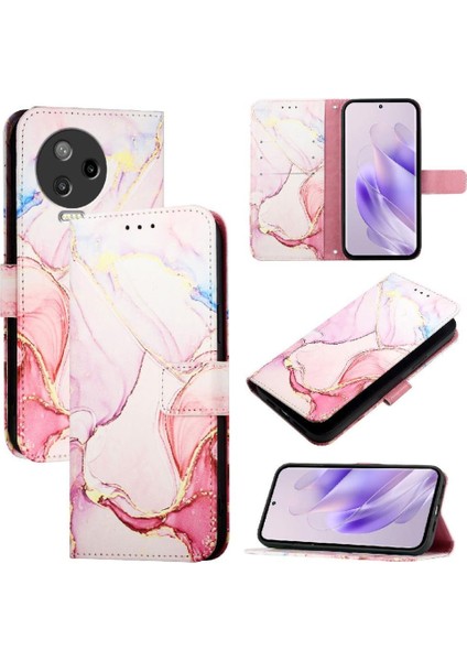 Infinix Not 12 Için Kılıf 20223 Kickstand Pu Deri Mermer Desen Cüzdan (Yurt Dışından) indirimleri
