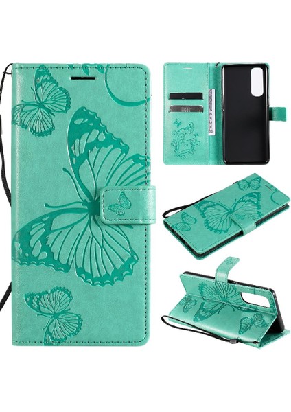 Kart Yuvası Standı Pu ile Oppo Reno4 Pro 4g Manyetik Kapak Için Flip Case (Yurt Dışından)