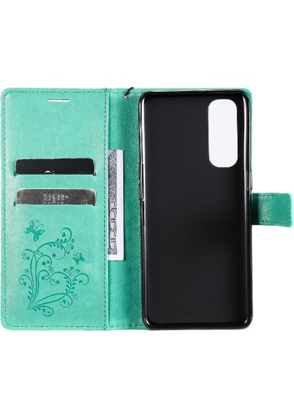 Kart Yuvası Standı Pu ile Oppo Reno4 Pro 4g Manyetik Kapak Için Flip Case (Yurt Dışından)