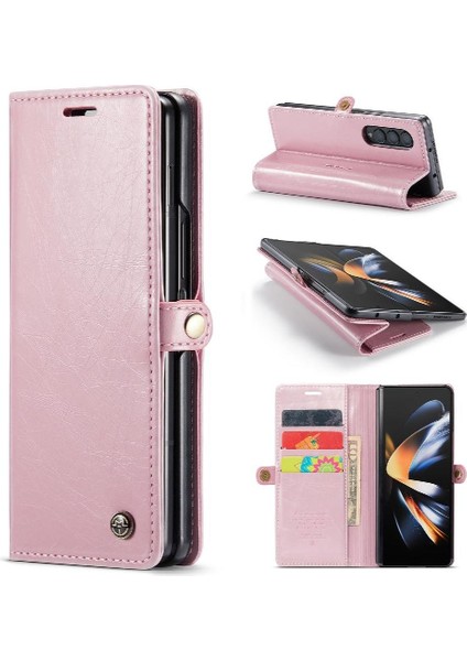 Samsung Galaxy Z Için Flip Case Fold 3 5g Kart Tutucu Retro Cüzdan Kapak (Yurt Dışından)