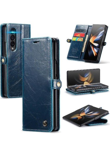 Samsung Galaxy Z Için Flip Case Fold 3 5g Kart Tutucu Retro Cüzdan Kapak (Yurt Dışından)