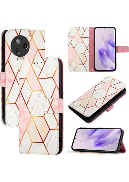 Infinix Not 12 Için Kılıf 20223 Kickstand Pu Deri Mermer Desen Cüzdan (Yurt Dışından)