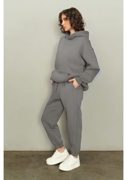 Kadın Oversize Eşofman Takımı Gri