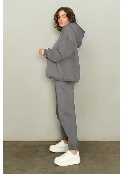 Kadın Oversize Eşofman Takımı Gri