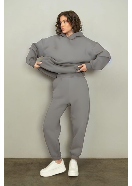 Kadın Oversize Eşofman Takımı Gri