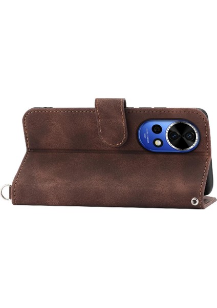 Huawei Nova 12 Için Flip Case Kabartmalı Bileklik Darbeye Çoklu Kart (Yurt Dışından)
