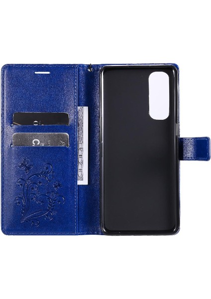Kart Yuvası Standı Pu ile Oppo Reno4 Pro 4g Manyetik Kapak Için Flip Case (Yurt Dışından)