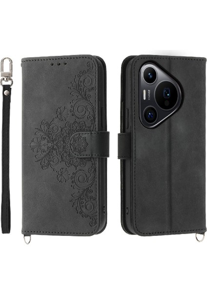 BDT Boutique Huawei Pura 70 Pro Çoklu Kredi Kartı Yuvaları Bileklik Için Flip Case (Yurt Dışından)