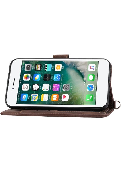 Iphone 7/8 Için Flip Case Çoklu Kredi Kartı Yuvaları Bileklik Kabartmalı (Yurt Dışından)