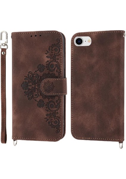 Iphone 7/8 Için Flip Case Çoklu Kredi Kartı Yuvaları Bileklik Kabartmalı (Yurt Dışından)