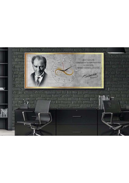 Atatürk Öğretmenler Cumhuriyet Sizden Fikri Hür Vicdanı Hür Irfanı Hür Nesiller Ister Cam Tablo 029 YSOV029