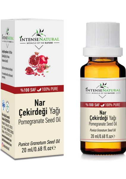 Intense Natural Nar Çekirdeği Yağı Soğuk Sıkım 20 ml %100 Saf Ve Doğal Pomegranate Carrier Oil