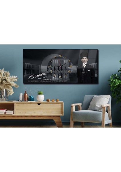 Atatürk Öğretmenler Cumhuriyet Sizden Fikri Hür Vicdanı Hür Irfanı Hür Nesiller Ister Cam Tablo 053 YSOV053
