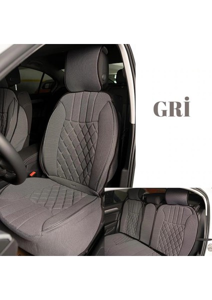 fiat Linea Uyumlu Lüks Oto Koltuk Minderi Ön Arka 5'li Takım Gri