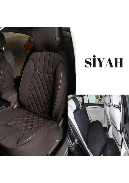 Porche Cayenne Uyumlu Lüks Oto Koltuk Minderi Ön Arka 5'Li Takım Siyah 03-09