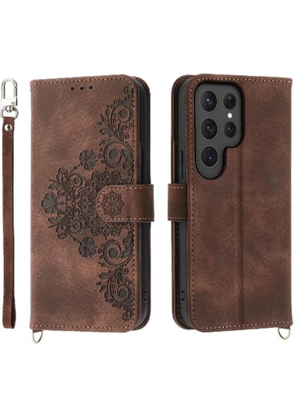Samsung Galaxy S24 Ultra Kabartmalı Çoklu Kredi Kartı Yuvaları Için Flip Case (Yurt Dışından)