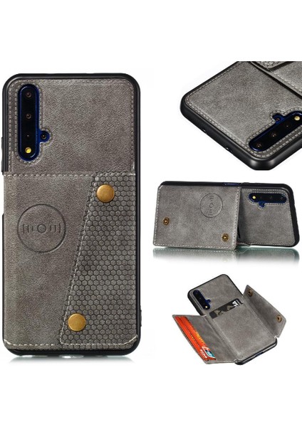Cüzdan Kılıf Için Huawei Nova 5t Kickstand Buit Demir Darbeye Cüzdan (Yurt Dışından)