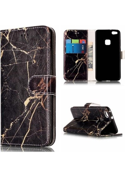Huawei P10 Lite Için Flip Case Tam Koruma Pu Deri Cüzdan Mermer (Yurt Dışından) indirimleri