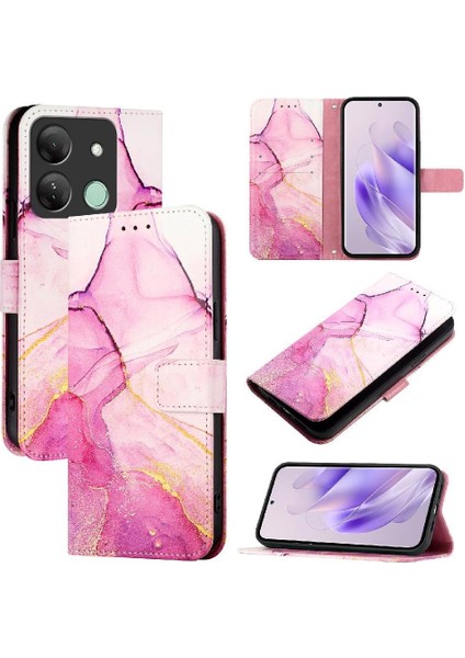 Infinix Akıllı 7/7 Artı Pu Deri Mermer Desen Cüzdan Kickstand Için Kılıf (Yurt Dışından)