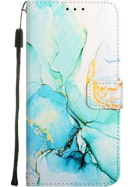 Google Piksel 5 Xl Cüzdan Pu Deri Kickstand Mermer Desen Için Kılıf (Yurt Dışından)