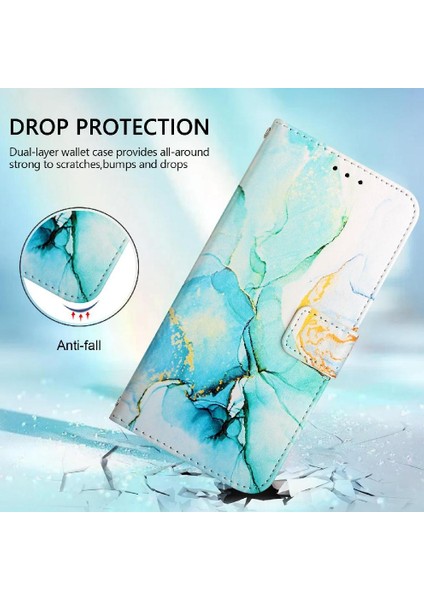 Google Piksel 5 Xl Cüzdan Pu Deri Kickstand Mermer Desen Için Kılıf (Yurt Dışından)