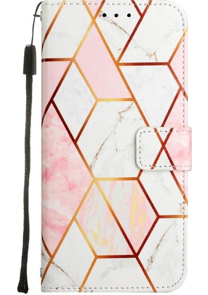 Infinix Not 12 Için Kılıf 20223 Kickstand Pu Deri Mermer Desen Cüzdan (Yurt Dışından)