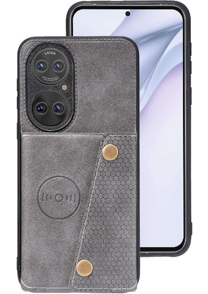 Huawei P50 Cüzdan Kılıf Için Cüzdan Kılıf Darbeye Koruyucu Kart Tutucu (Yurt Dışından)