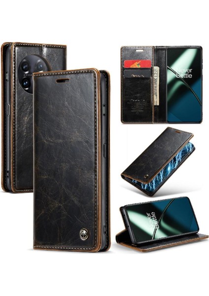 YH Mall Oneplus 11 Için Flip Case Çılgın At Pu Deri Retro Cüzdan Kapak (Yurt Dışından)