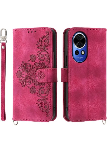 YH Mall Huawei Nova 12 Için Flip Case Kabartmalı Bileklik Darbeye Çoklu Kart (Yurt Dışından)