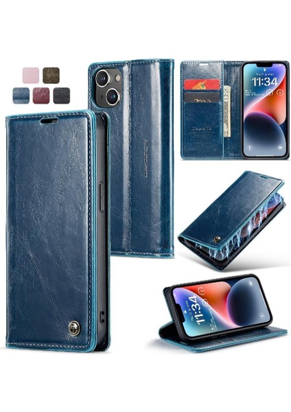 Iphone 14 Için Flip Case Artı Retro Cüzdan Kapak Çılgın At Pu Deri (Yurt Dışından)