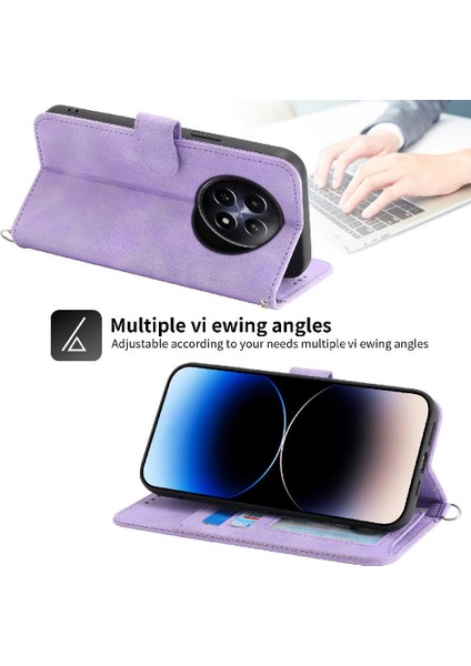 Realme 12 5g Darbeye Dayanıklı Kabartmalı Çoklu Kredi Kartı Yuvaları Için Flip Case (Yurt Dışından)