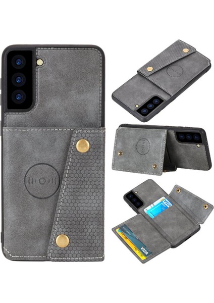 Samsung Galaxy S22 5g Kart Tutucu Kickstand Buit Için Cüzdan Kılıf Demir (Yurt Dışından)